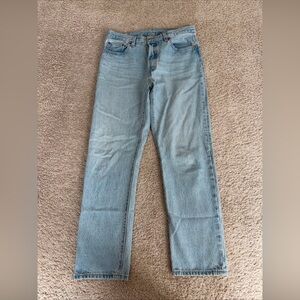 Womens Levi’s 501 Light Wash Premium Denim Jeans Button Fly Size 29x28